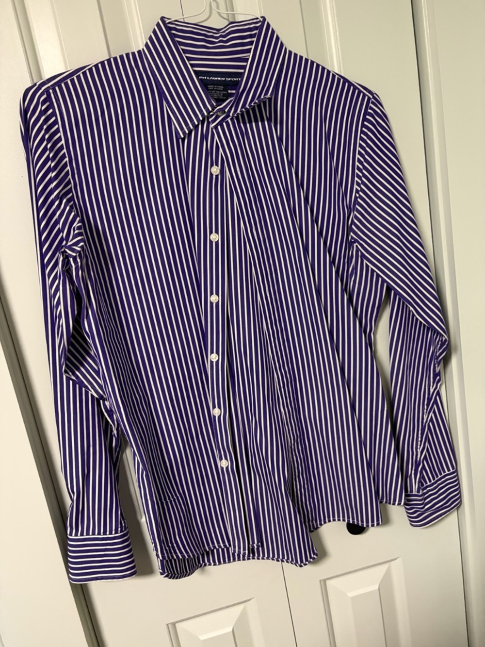 Ralph Lauren Purple and White Striped Dress Shirt